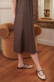Cynthia Linen Dress Cocoa