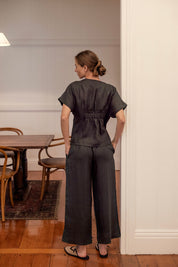 Paris Linen Pants Charcoal