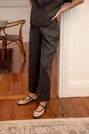 Paris Linen Pants Charcoal