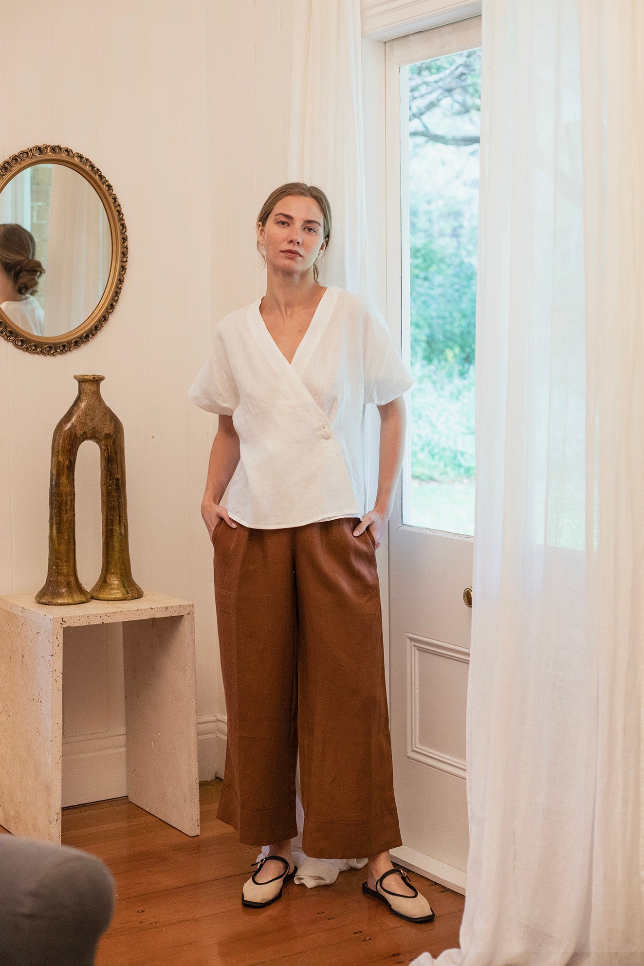 Liv Linen Top Warm White