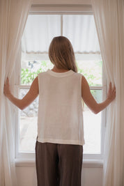 Celine Linen Top Warm White