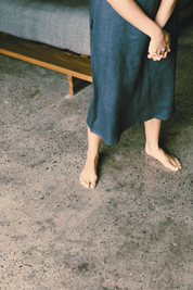 Cynthia Linen Dress Navy