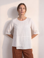 Adele Linen Top Warm White