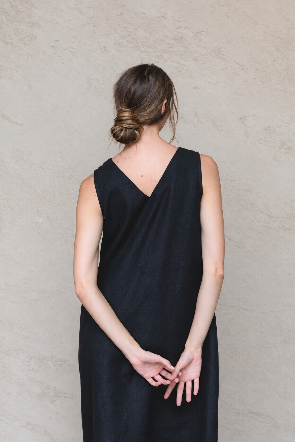 Cynthia Linen Dress Black