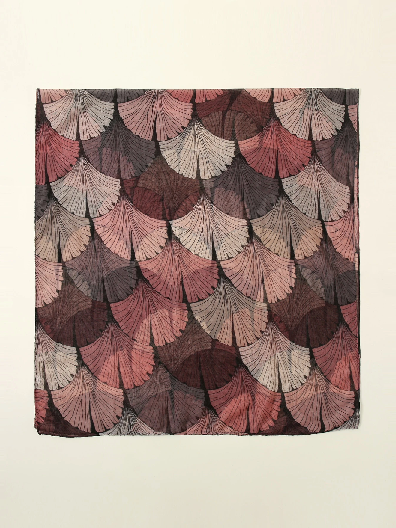 Pink Plum Gingko Scarf