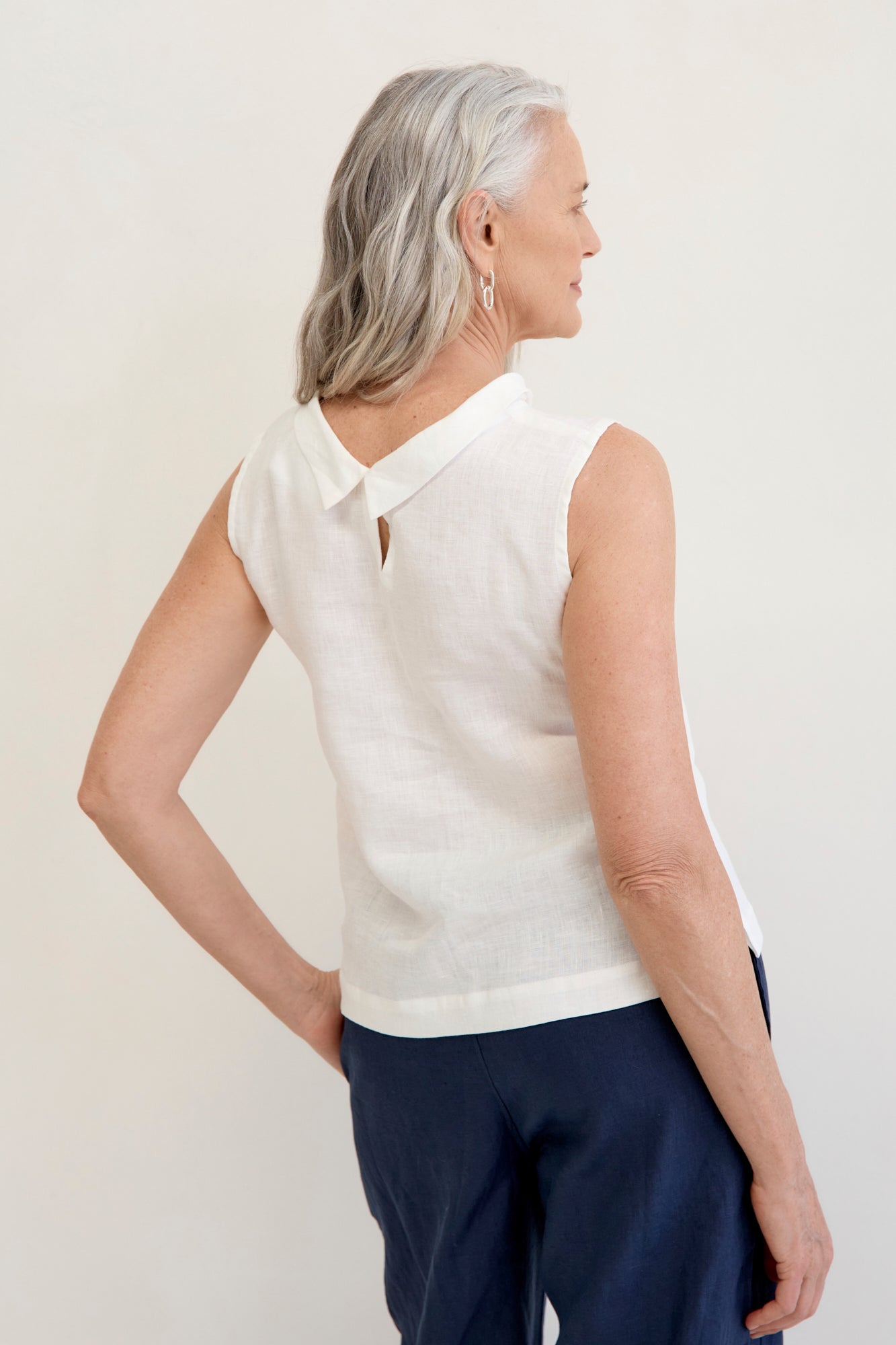 Celine Linen Top Warm White