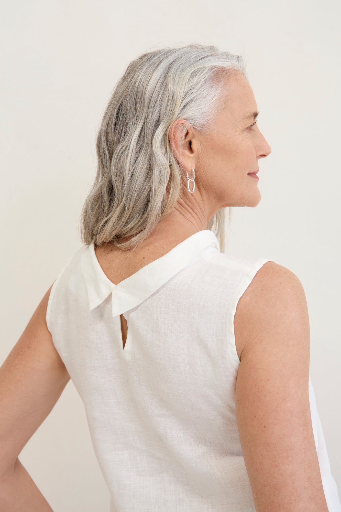 Celine Linen Top Warm White