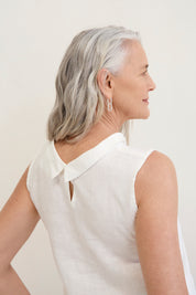 Celine Linen Top Warm White