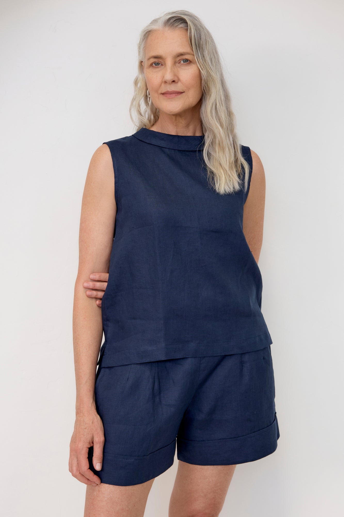Venice Linen Shorts Navy