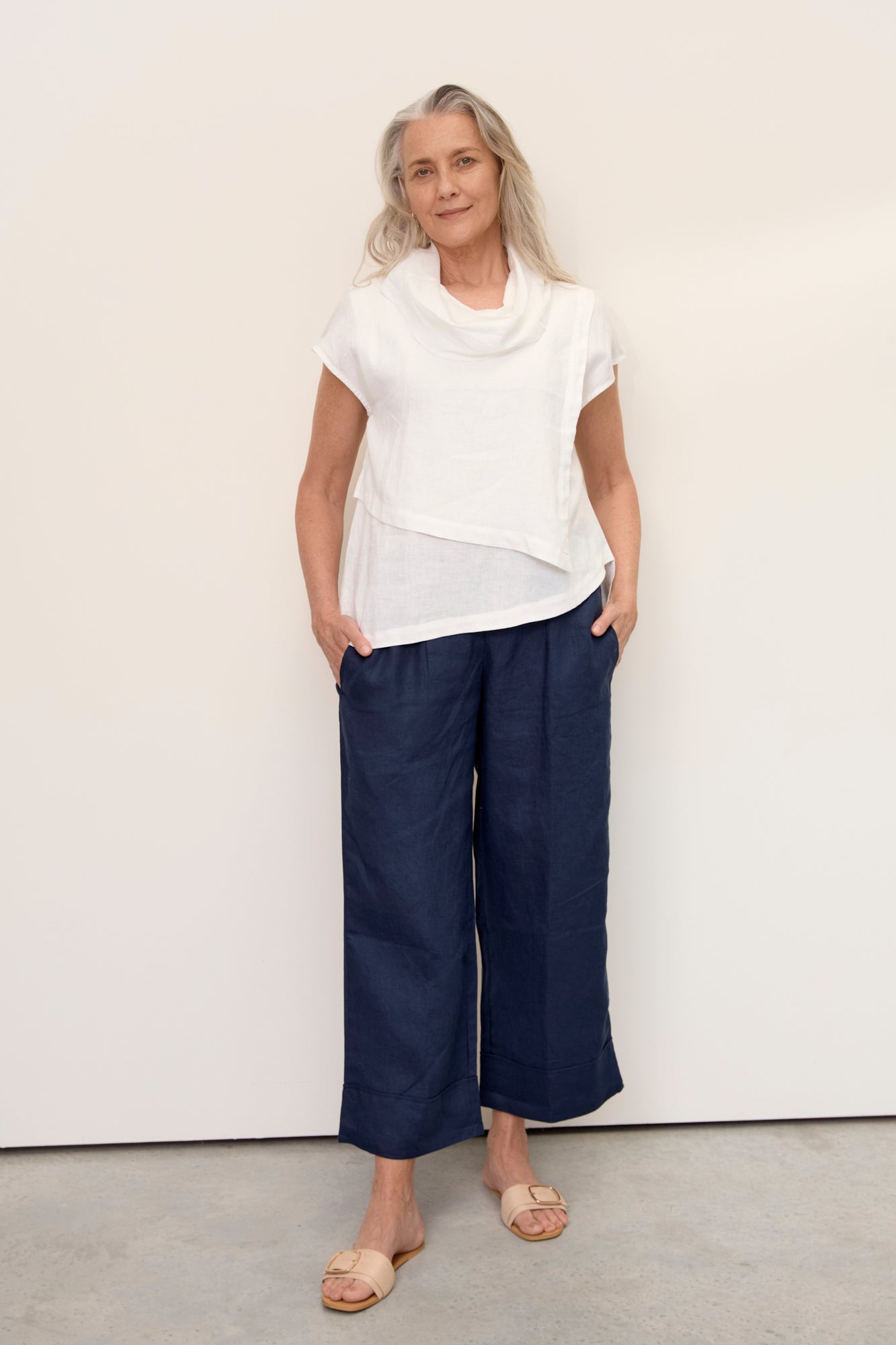 Hazel Linen Top Warm White