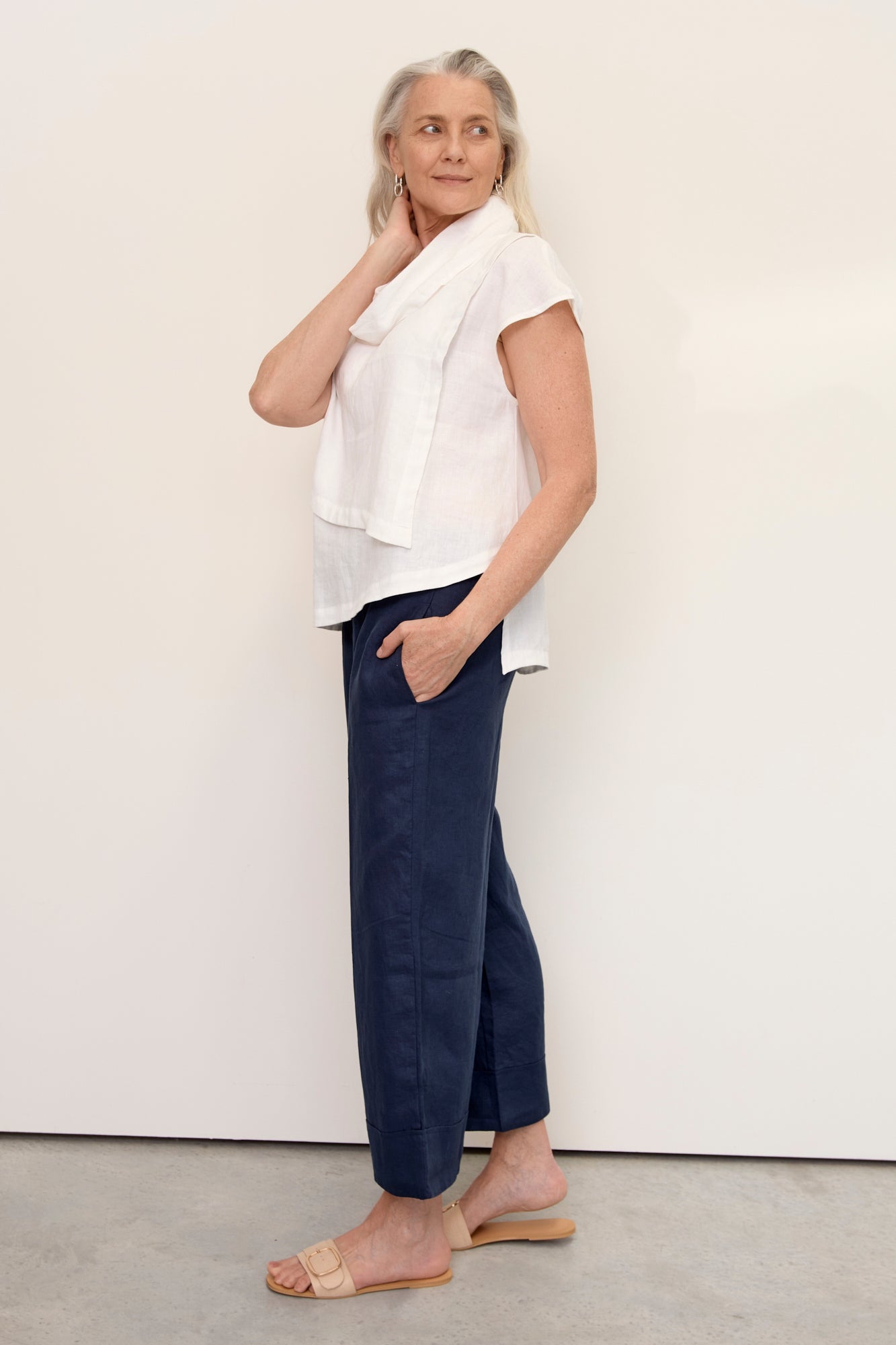 Hazel Linen Top Warm White
