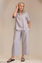 Paris Linen Pants Silver