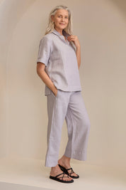 Paris Linen Pants Silver