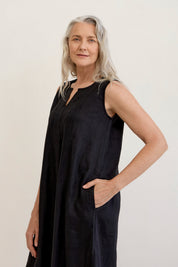 Chloe Linen Dress Black