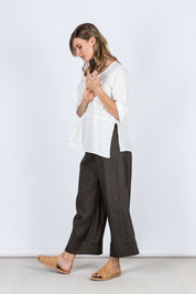 Adele Linen Top Warm White