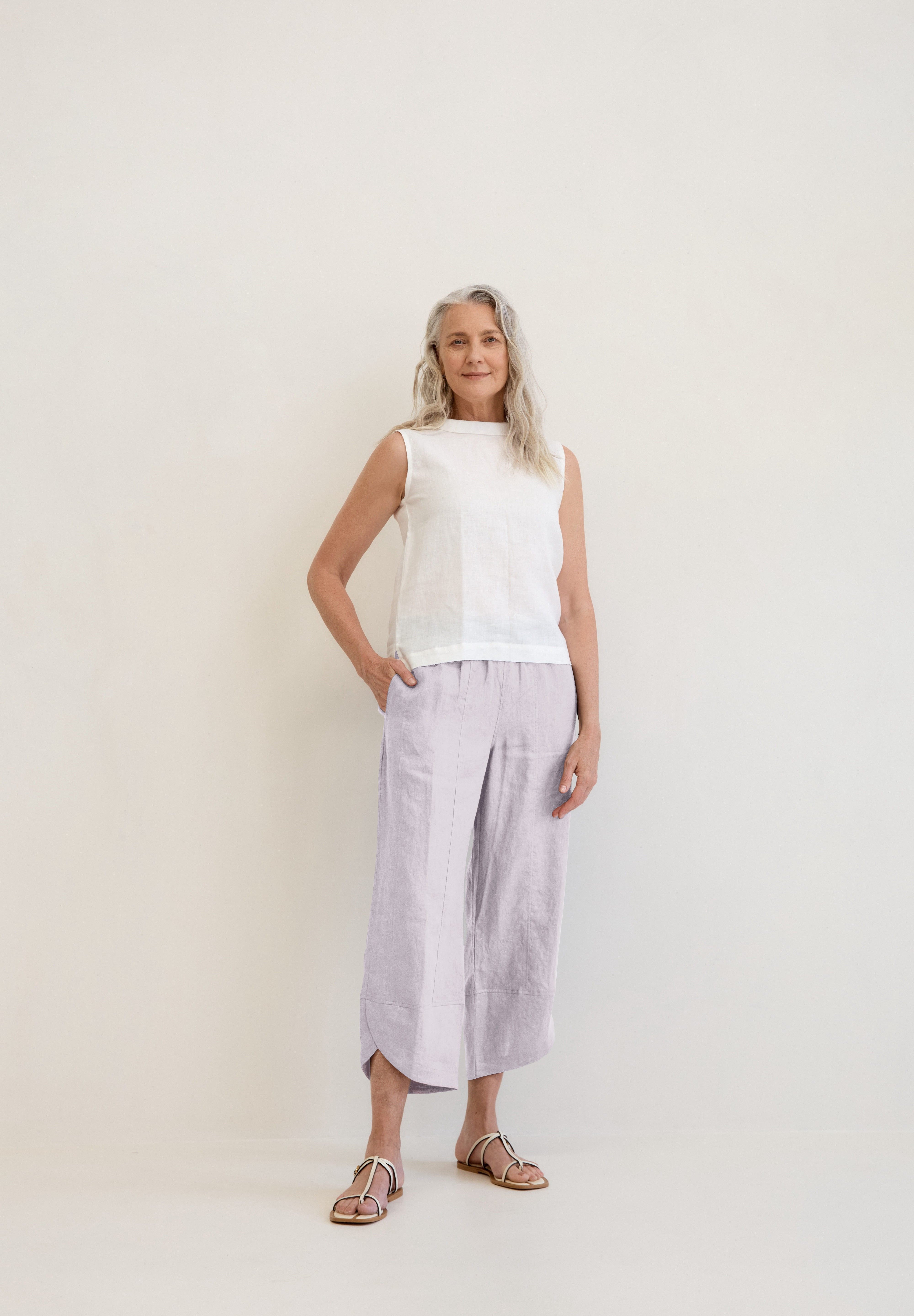 Palermo Linen Pants Silver