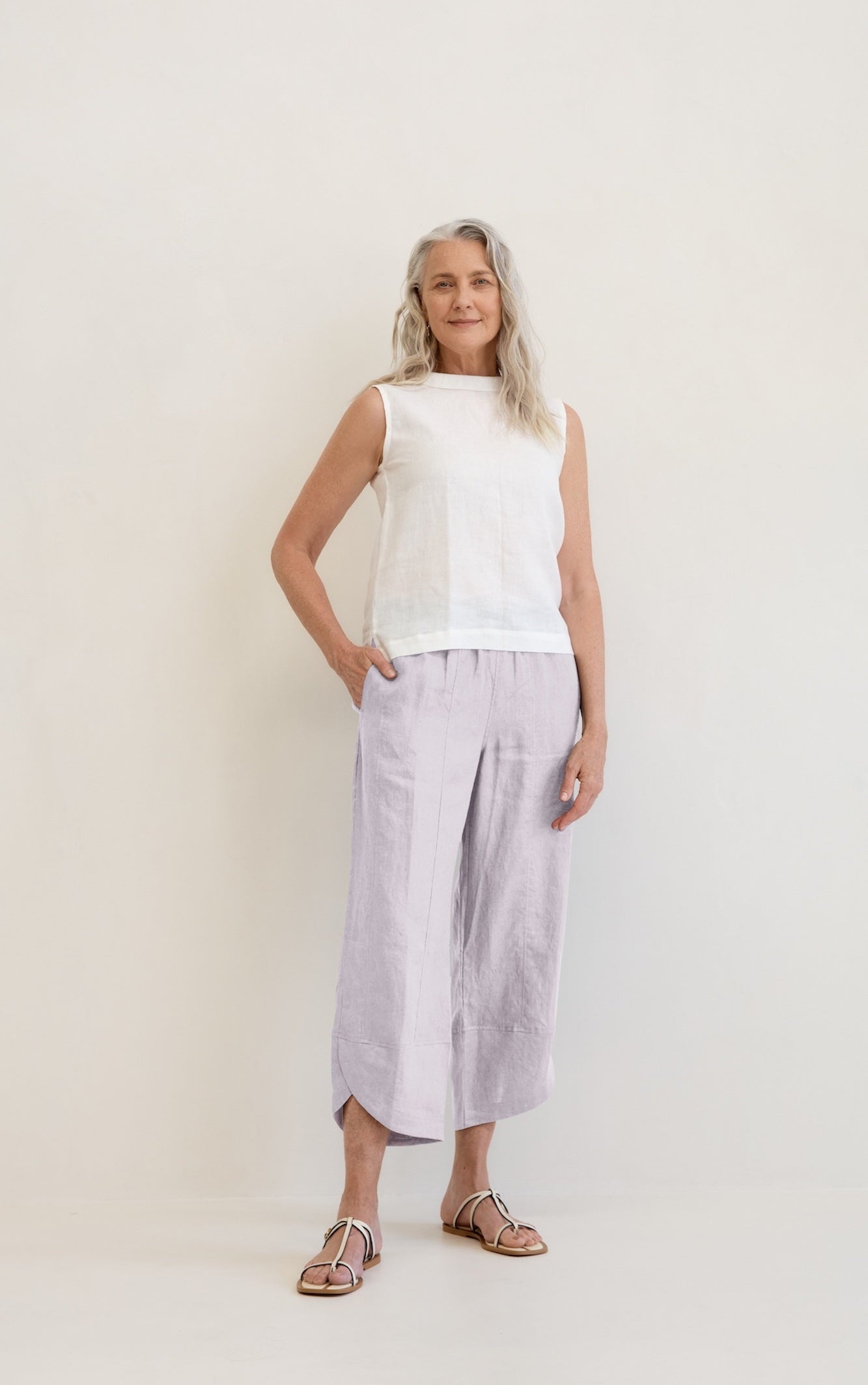 Palermo Linen Pants Silver