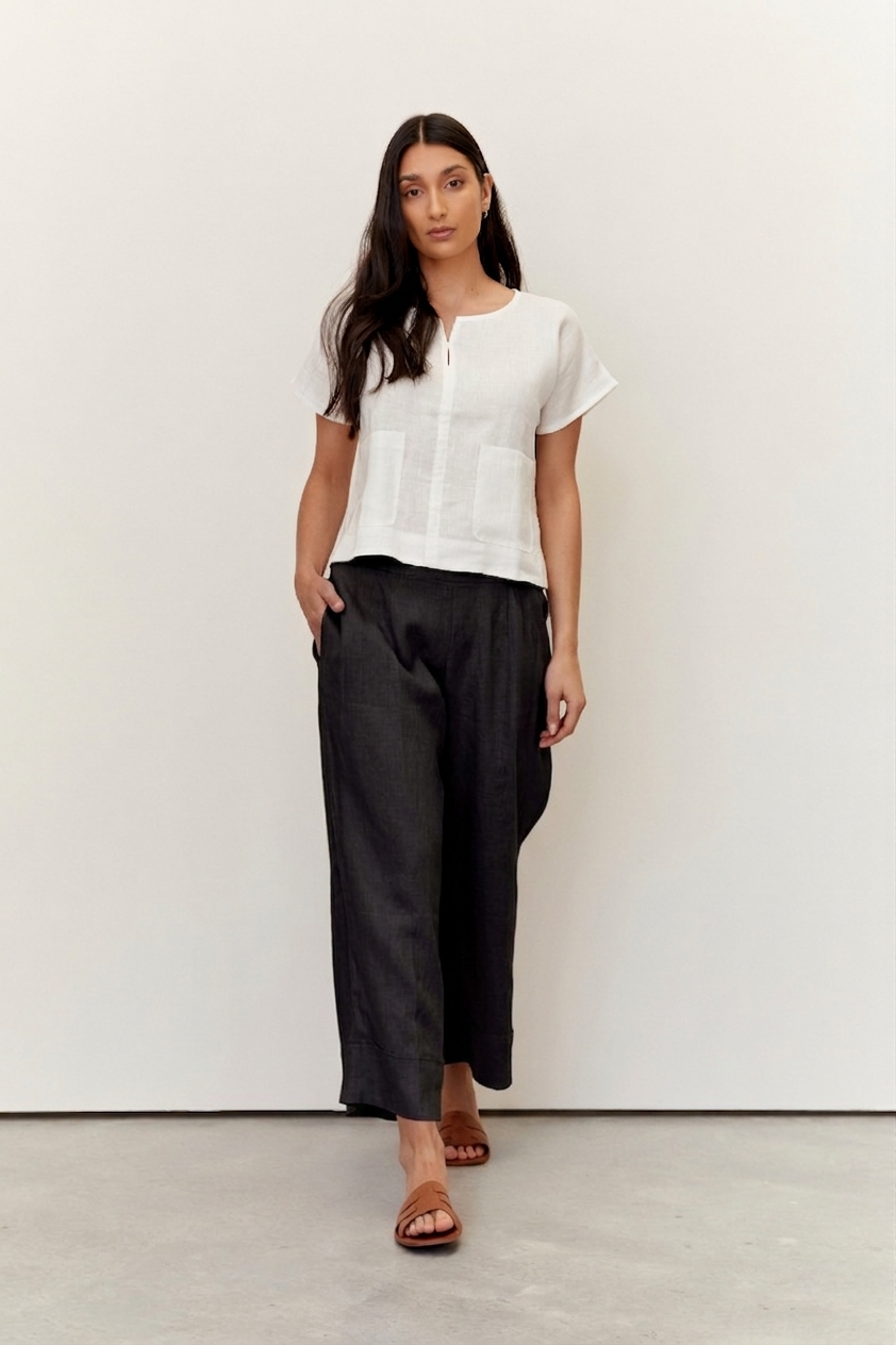Paris Linen Pants Black