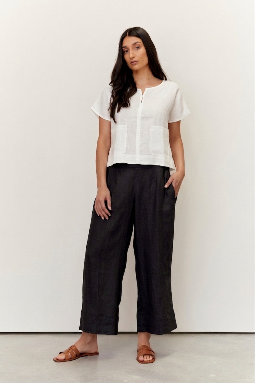 Paris Linen Pants Black
