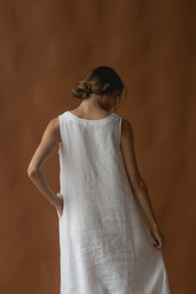 Cynthia Linen Dress Warm White