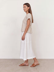 Soleil Linen Skirt Warm White