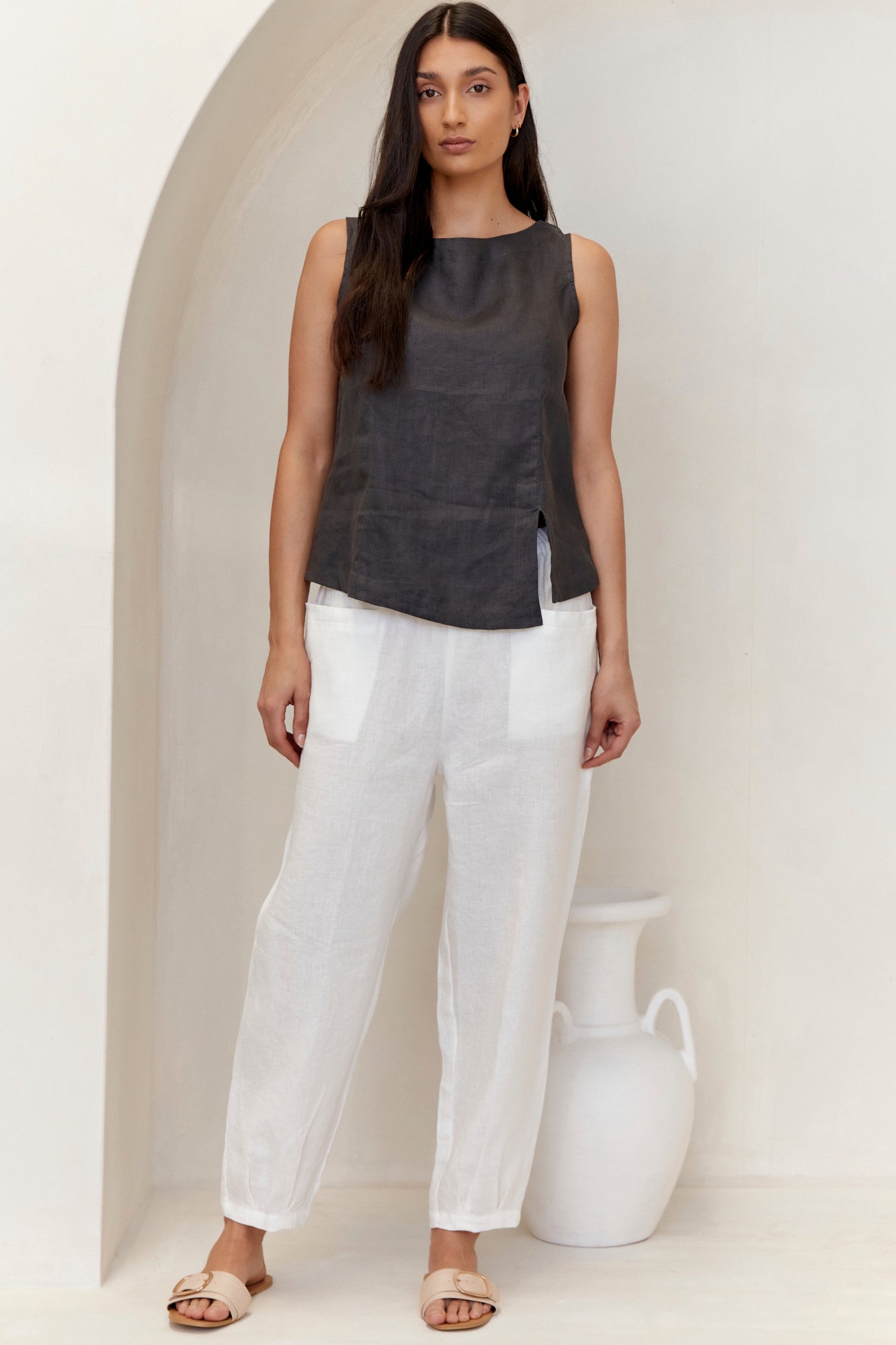 Noosa Linen Pants Warm White