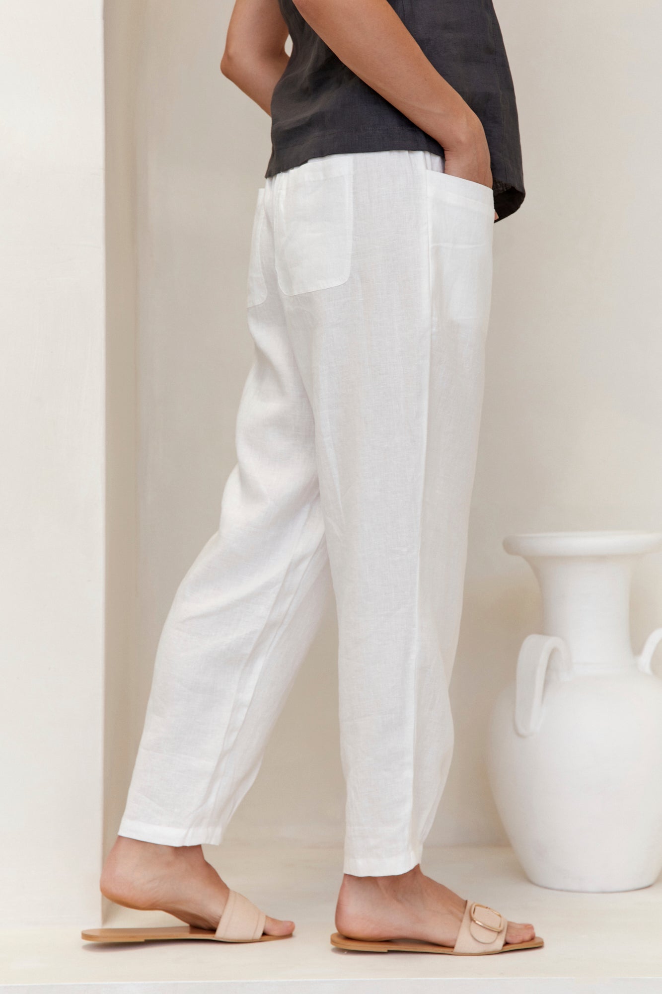 Noosa Linen Pants Warm White