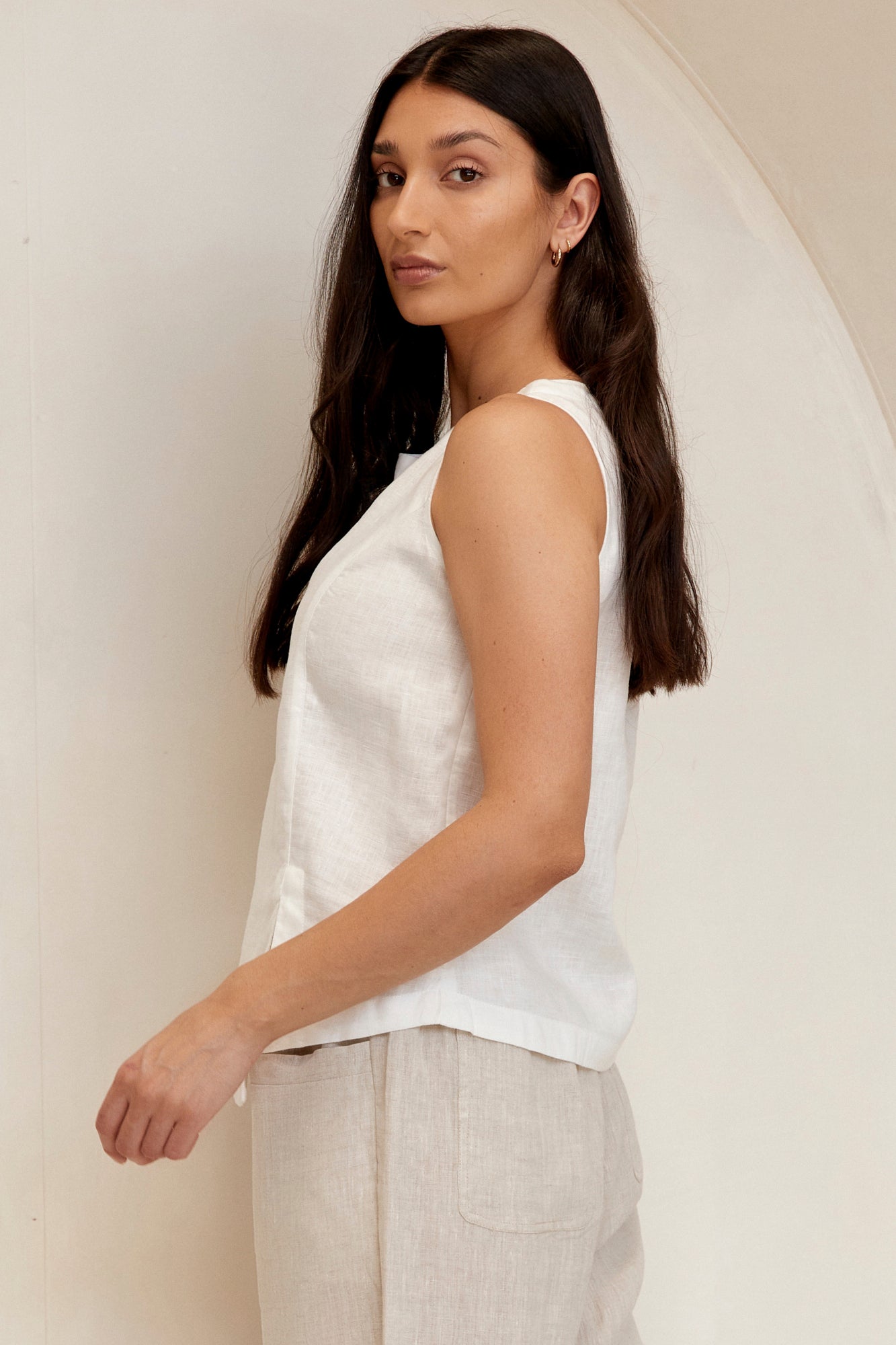 Shell Linen Top Warm White