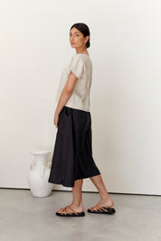 Soleil Linen Skirt Black