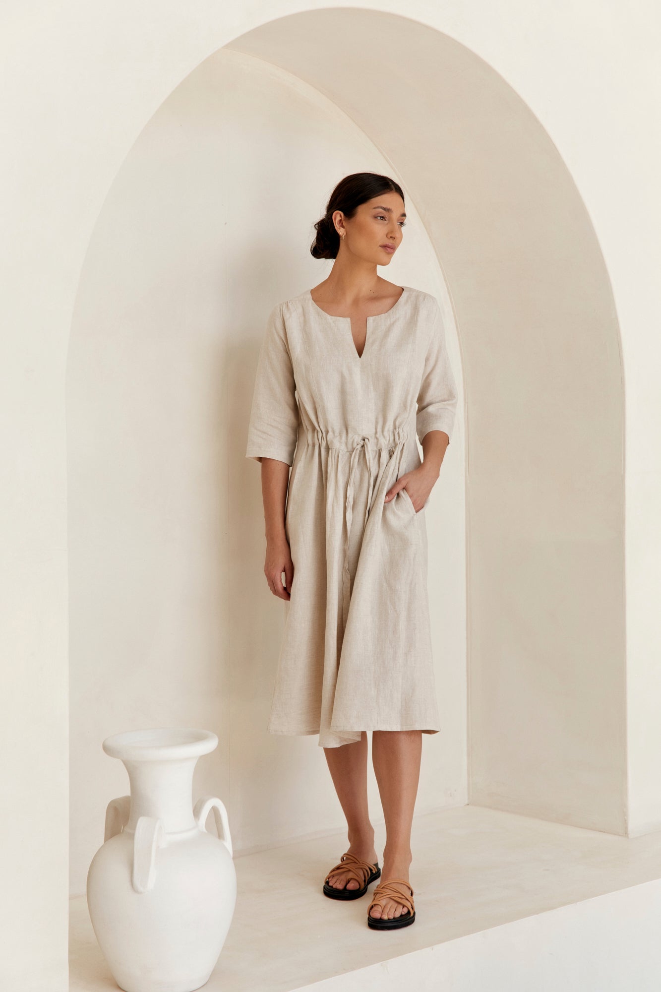 Nelle Linen Dress Natural