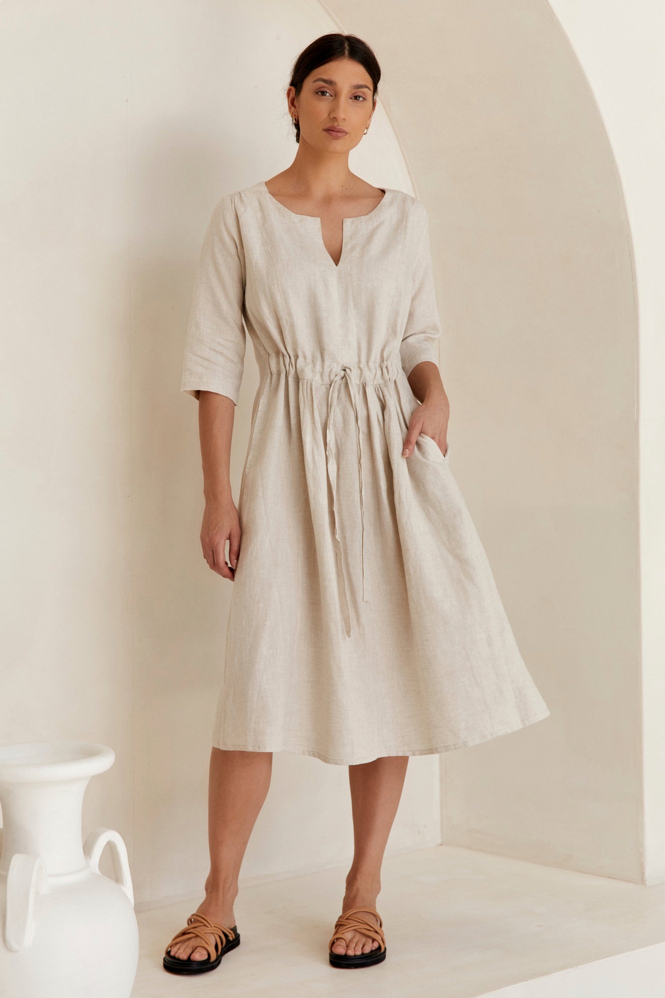 Nelle Linen Dress Natural