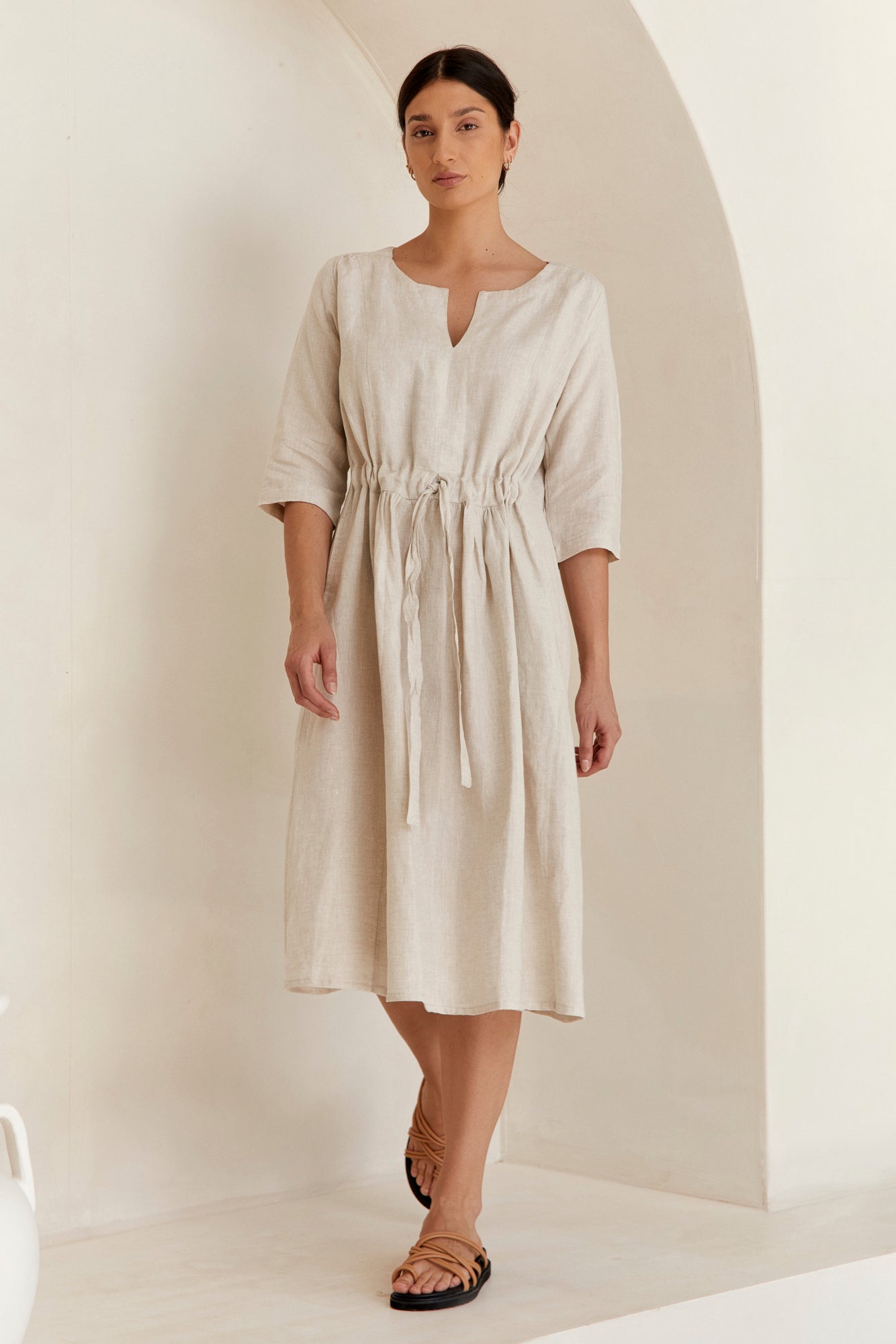 Nelle Linen Dress Natural