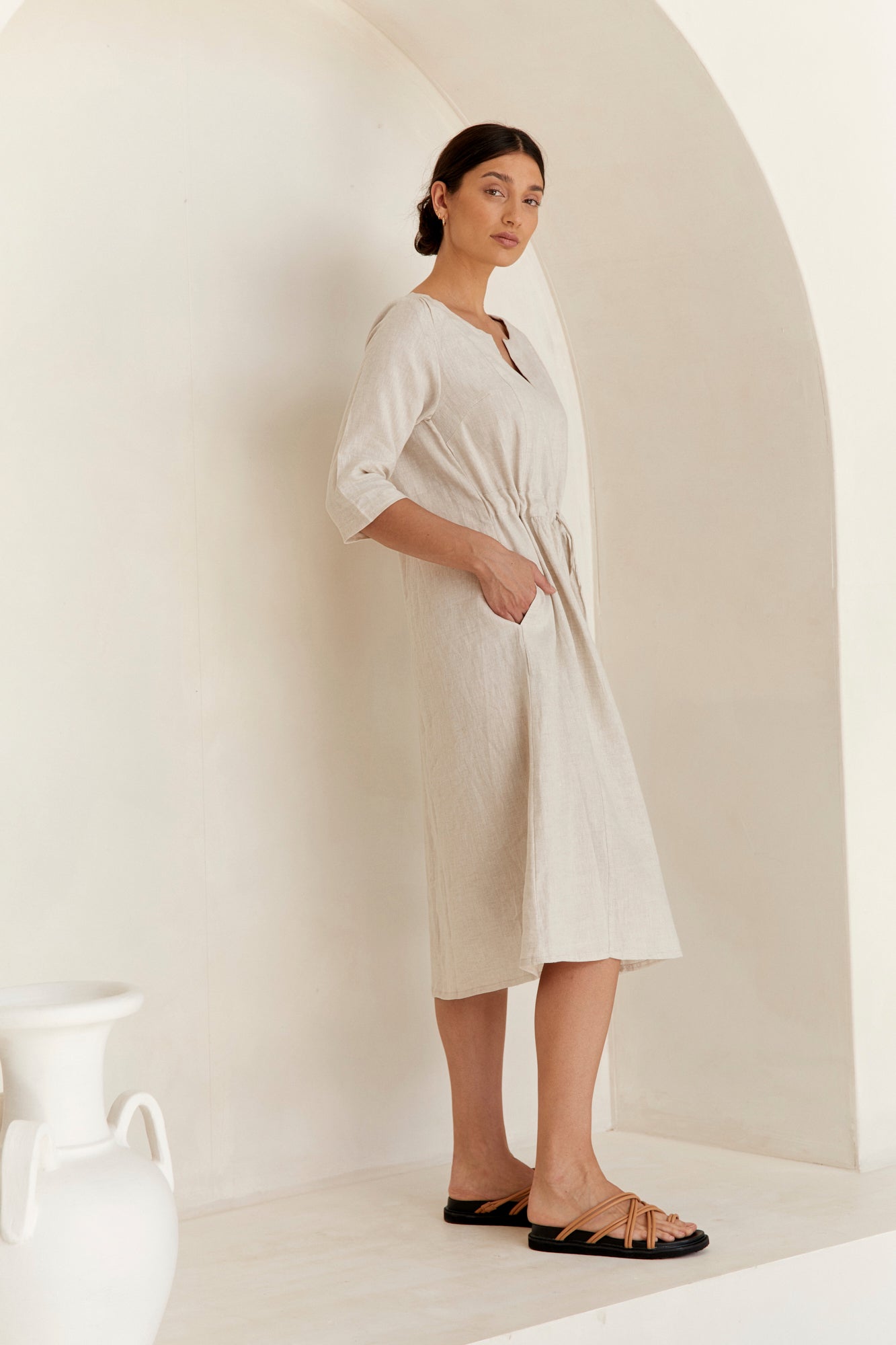 Nelle Linen Dress Natural