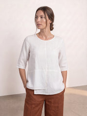 Adele Linen Top Warm White