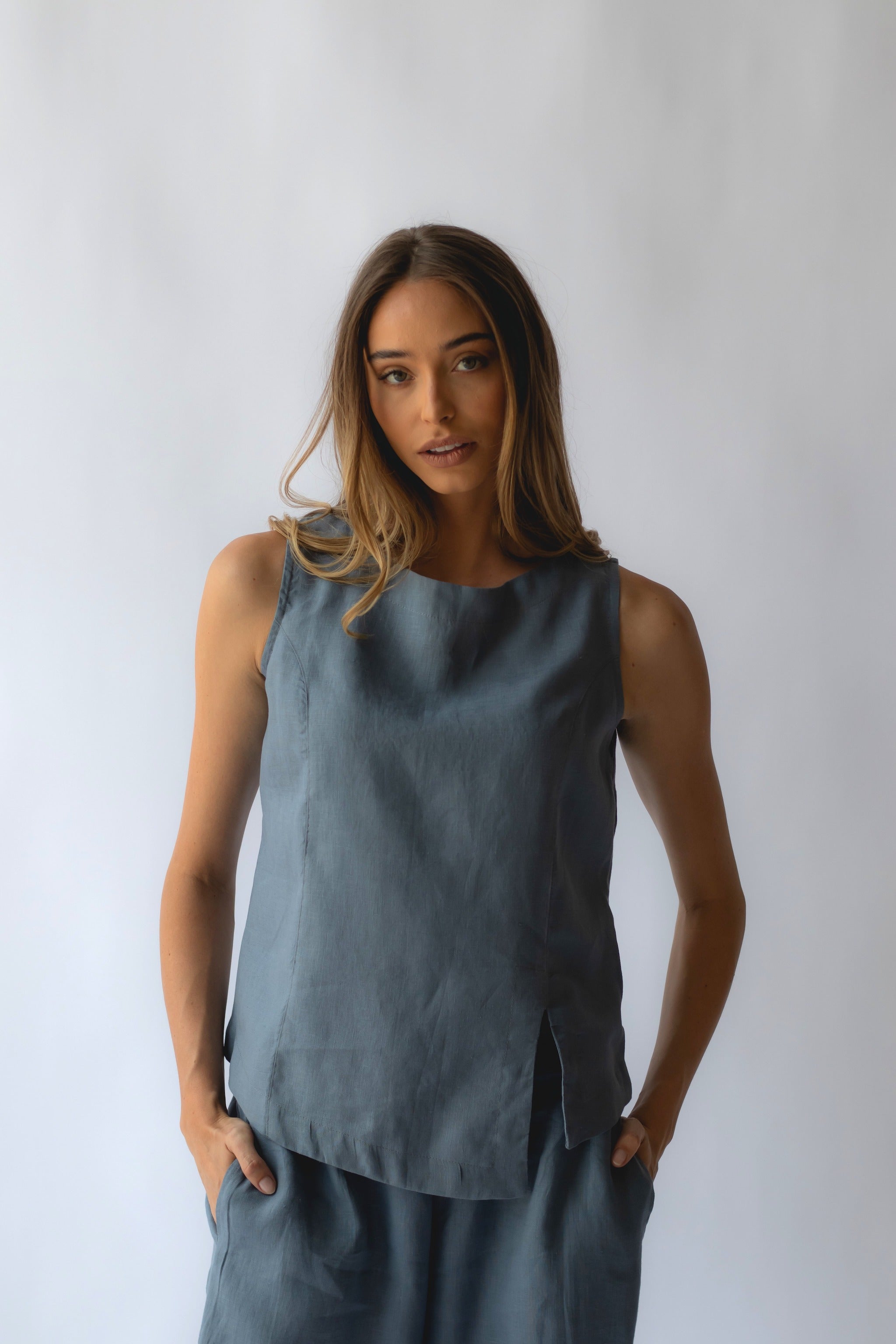 Shell Linen Top Steel